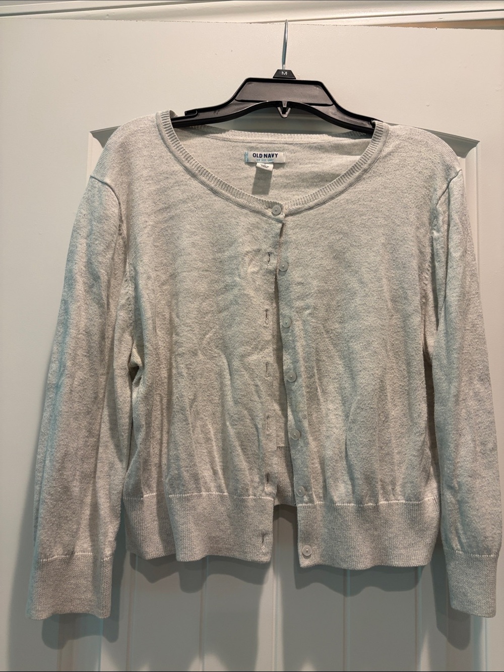 Old Navy Light Heathered Gray Cropped Cardigan
